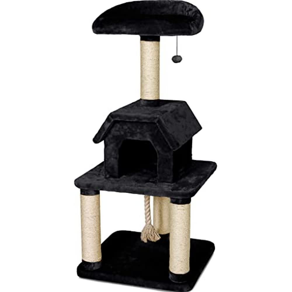 Flamingo Pascha Cat Scratching , Black, 56 x 56 x 128 cm