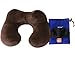 MLVOC Travel Pillow, Inflatable Neck Pillow with Ear Plugs, Eye Mask, Drawstring Bag and Soft Velvet Neck Support (Khaki)