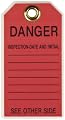 Brady 86453 5-3/4" Height, 3" Width, B-852 Reusable Dura-Tag, Black On Red Color Scaffolding Tags (Pack Of 10)