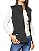 Allegra K Women's Zip Up Front Stand Collar Quilted Padded Vest L Black