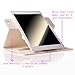 Thankscase Case Compatible for iPad Pro 9.7, Rotating Case Stand Cover for iPad Pro 9.7 with Wallet Pocket with Hand Strap with Auto Sleep/Wake for iPad Pro 9.7 (Gold)