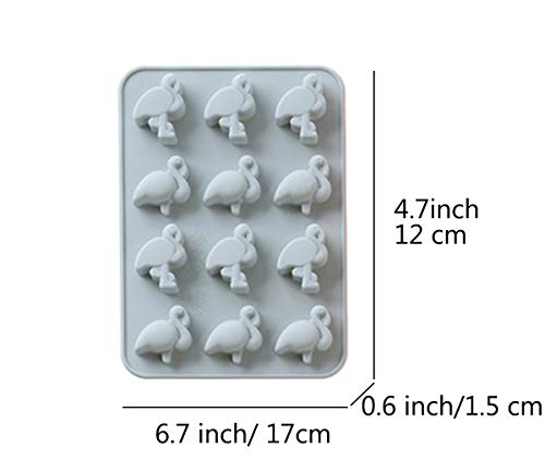 Silicone Flamingo Ice Cube Trays Ice Mold - 12 Flamingo Cavity Chocolate Candy Mold, Set of 2