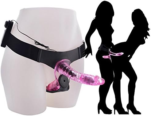 USLong Strap on Harness with Double Heads for Women Couples - Pink