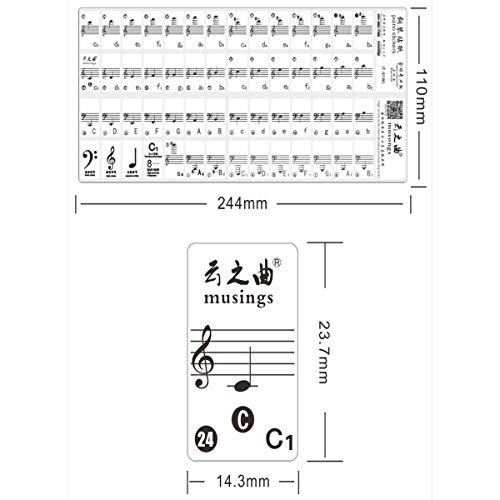 1Set Piano Stickers 61 Key Electronic Keyboard 88 Key Electrical Piano Music Decal Label Note - Thumbnail 5