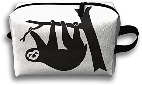 Sloth Lazy Animal Forest Tree Travel Bag Cosmetic Bags Brush Pouch Portable Makeup Bag Zipper Wallet Hangbag Pen Organizer Carry Case Wristlet Holder
