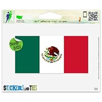 Mexico Mexican Flag Vinyl Car Bumper Window Sticker 3" x 2"