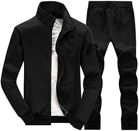 ☆上下セット☆SAPEur SWEAT JACKET PANTS BLACK xzbailisha Men's 2 Piece Outfits Casual Long Sleeve Full-Zip