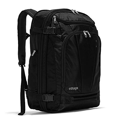 eBags TLS Mother Lode Weekender Convertible Carry-On Travel Backpack - Fits 19 Inch Laptop - (Solid Black)