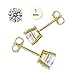 Noureda 14K Yellow Gold Stud Earring Aprx .50 Carat Total Weight, 3mm Each Round Cut Simulated Diamond Earring. Set on High Quality Prong Setting & Friction Style Post