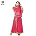 Women's Belly Dance Chiffon Bollywood Costume Indian Dance Outfit Halloween Costumes with Coins 5 Pieces Sets(Rosy, Medium)