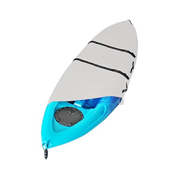 MSC-NEW-DESIGN-Heavy-duty-GreyBlack-Two-tone-Adjustable-CanoeKayak-Cover-Fits-most-sizes-Extra-strap-for-snug-fit-whand-strap-for-easy-move