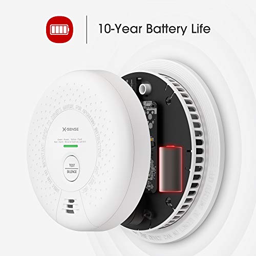 X-Sense SD03 10-Year Battery Smoke Detector Alarm, UL Listed Fire Alarm with Photoelectric Sensor, Auto-Check & Silence Button, 3-Pack