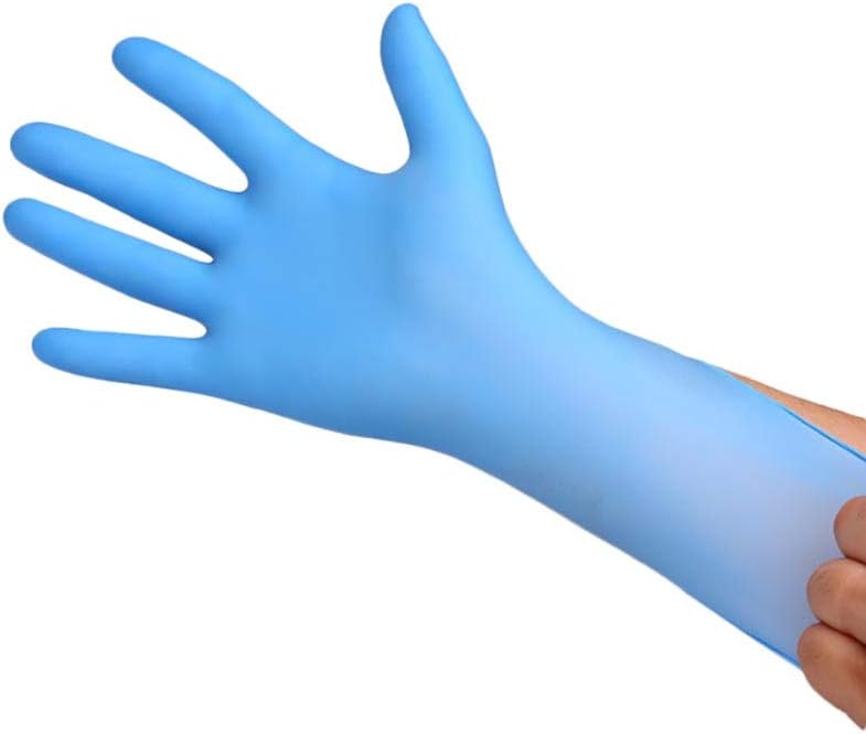 Multifunction Disposable Nitrile Gloves, Latex-Free, Powder-Free Gloves, Disposable Gloves-Work Cleaning Examination Food Grade Gloves (Box of 100)-skyblue-S