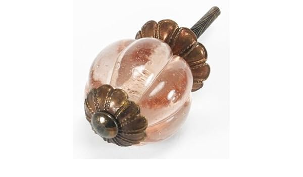 Blush Glass Cabinet Knobs Kitchen Drawer Pulls Handle Set 8pc