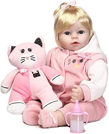 リアルなリアルな生まれ変わった赤ちゃん人形22インチリアルに見えるピンクの服とアクセサリーが付いた重み付き生まれ変わった人形3歳の女の子のための最高の 誕生日セット Constructioncapitalmanagement Com