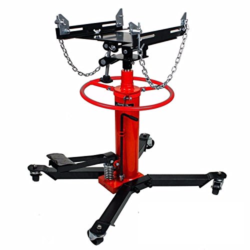 Olymstore 1100Lbs Capacity 2 Stages Hydraulic Transmission Jack w/ 360°Swivel Wheels for Car Lift Auto Lift Hoist