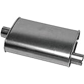 Thrush Muffler Deep Performance Tone Inlet 2.5 Pipe Connection Offset Outlet 2.5 Center