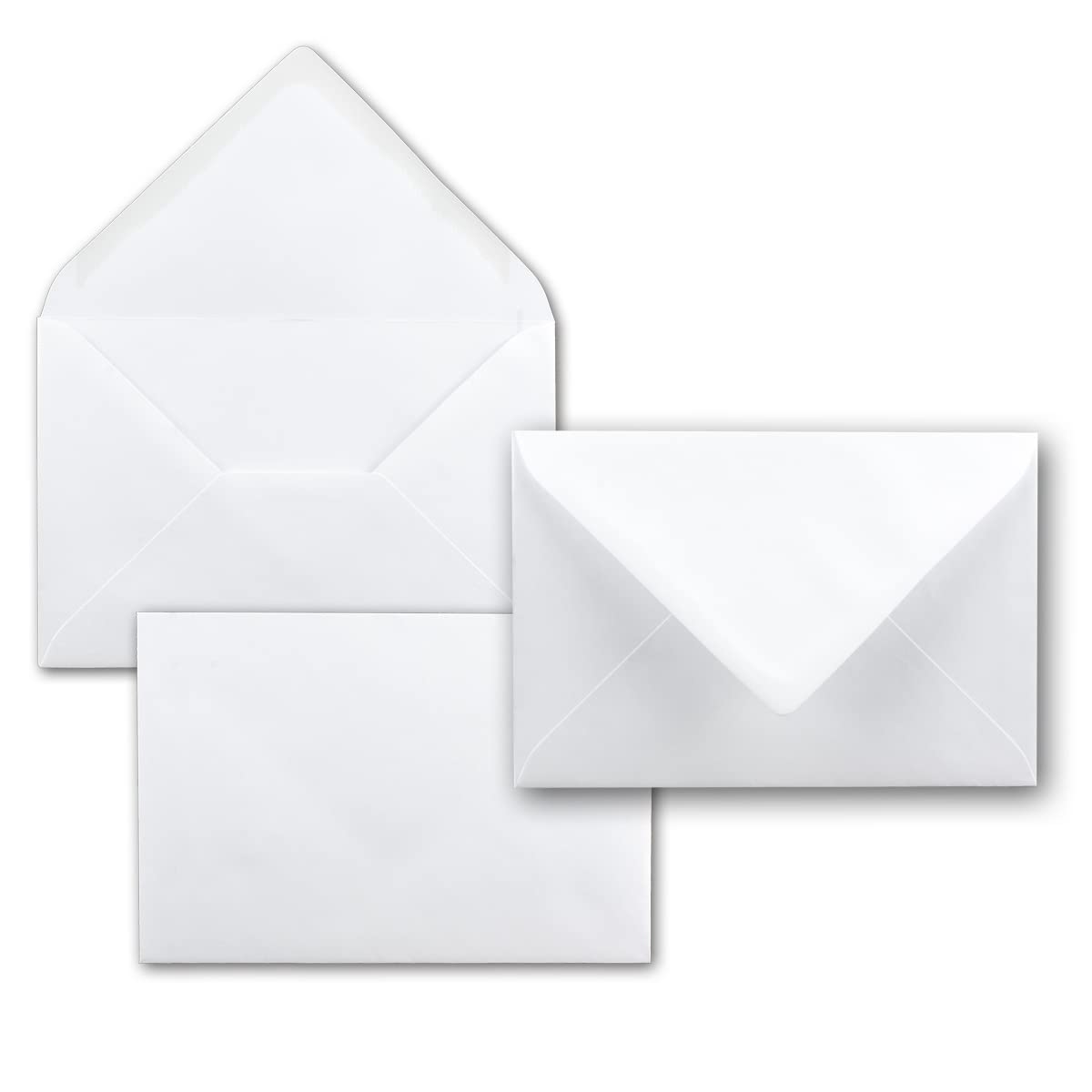 DIN B6 White Envelopes | 125 x 185 mm | Gummed Edges | 100 Umschläge White