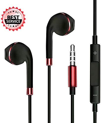 In Ear Headphones, CYPIVY Earphones/Earbuds with Mic Stereo Headphones Noise Isolating Heavy Bass 3.5mm Jack Compatible with Samsung, Huawei & Android Smartphones (Black)
