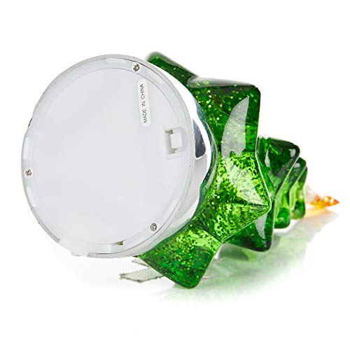 ReLive 8.5" Glitter Christmas Tree - Light Up Snow Globe Decor - Green