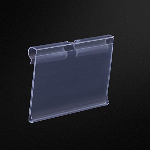 BCP 50PCS Clear Color Plastic Wire Shelf Price Label Holder Merchandise Sign Display Holder