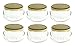 Nakpunar Glass Tureen Jars with Lids (6.75 oz - 6 pcs, Gold)