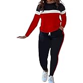 HTD Womens 2 Piece Outfits Casual Sweatsuits Long Sleeve Tracksuit Matching Sets