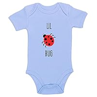 Promini Funny Lil Bug Bodysuit Cute Infant One-Piece Baby Bodysuit Baby Romper Blue