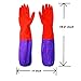 DefenderX Premium Home Wide Mouth And Long Flower Velveteen Antiskid Household Laundry Dishwashing Rubber Gloves