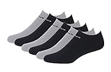 adidas Women's Superlite No Show Socks (Pack of 6) (5-10, Solid Black/Grey)