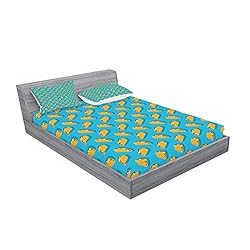 Ambesonne Taco Fitted Sheet & Pillow Sham Set, Menu