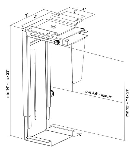 VIVO-Adjustable-Under-Desk-and-Wall-PC-Mount-Computer-Case-Holder-with-360-Swivel-MOUNT-PC01