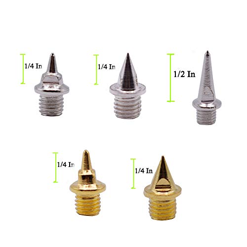 image for Thestron Track Spikes 1/4 Inch 1/2 Inch Pyramid Steel Track Sprint Sho