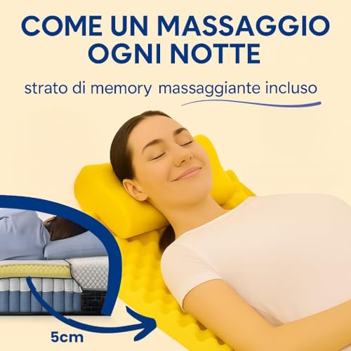 Francegaglia® Healthy Relax Mattress 1600 Pocket Springs & Memory with 3D Breathable Band + Memory Flake Pillow – Height 25 cm – Medical Device Removable 80 x 190 cm