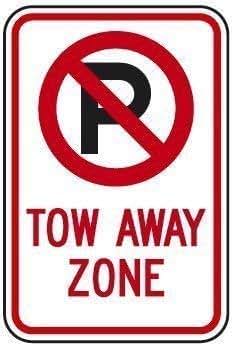 Amazon.com: No Parking with Symbol Tow Away with Double ...