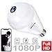 Light Bulb Security Camera WiFi,1080P Wireless Security Camera Bulb,2MP Fisheye 360° Panoramic Remote Light Cameras/Motion Detection/Night Light