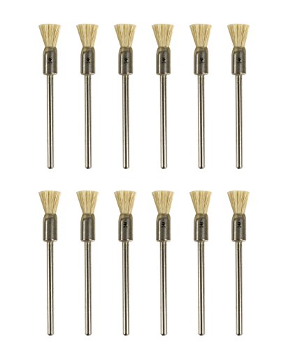 Set of 12 White Bristle 3/32