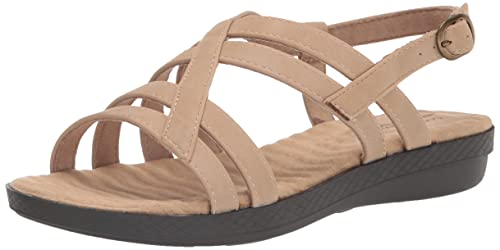 Easy Street Women’s Lobo Wedge Sandal, Sand, 7.5