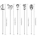 10 Pieces Cocktail Picks Stainless Steel Sticks Cocktail Swizzle Sticks Coffee Stirrers for Party Bar and Office