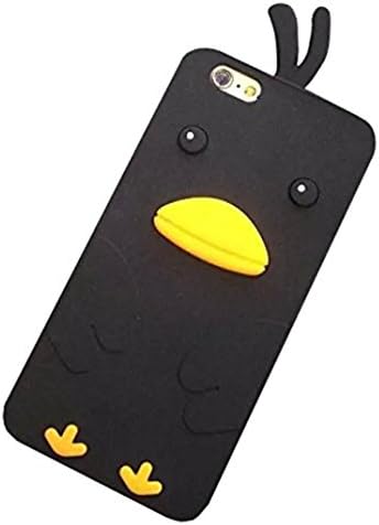 Amstreak iPhone 6 Plus / 6S Plus 5.5 3D Case 3D cute Cartoon Black Duck Designed Soft Silicone Back Case (Black)