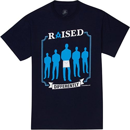 HiramAttire Masonic T-shirt Freemason Apparel Short Sleeve Classic Fit Raised Differently (2X, Navy)