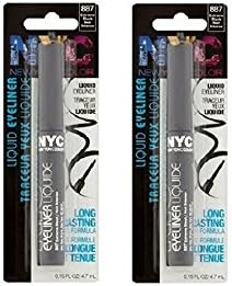 NYC New York Color Liquid Eyeliner 887 Pearlized Black 0.17 fl oz 2 Pack