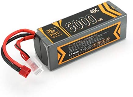 SEN ZOP Power 14.8V 6000mAh 40C Rechargeable Lipo Battery T Plug for RC Drone Car Black