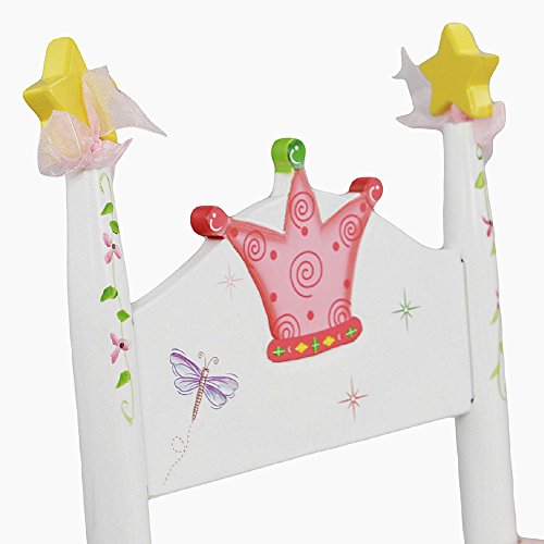 Fantasy Fields - Princess & Frog Hand Crafted Kids Wooden Rocking Chair