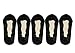 Bella Moda Women's Lace Casual No Show Non-skid Boat Socks Set of 5, Black, Regular