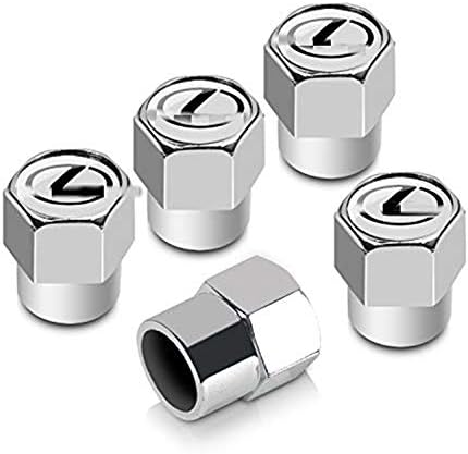 Health mall Tire Valve Stem Air Caps Cover Silver Logo Chrome Tire Stem Valve Caps Set Fit for Lexus CT is ES GS CT LS LX RX