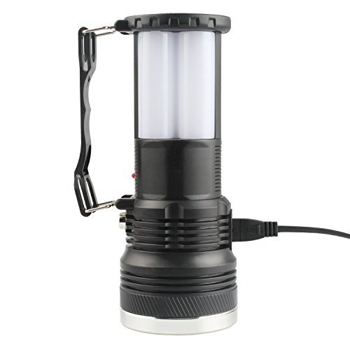 GALYGG Solar Powered Flashlight,Handheld Rechargeable Lantern (Solar + DC Dual-Charge Mode),LED Camping Lamp Spotlight Searchlight,for Outdoor Hiking Fishing Emergency Lighting