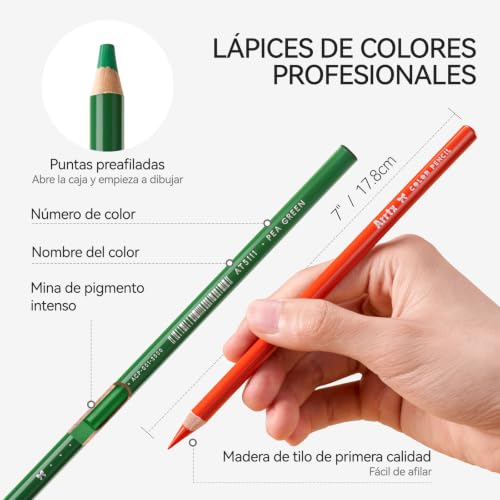 Arrtx - Colored Pencils, 84 Artist Grade Colors, Extra Thick 1/4" Soft Core Drawing Pencils for Smooth Placement and Easy Blending, Art Supplies for Coloring, Sketching and