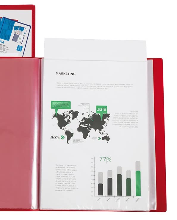 Liderpapel Personaliz 20 Kangaroo Sleeves Polypropylene A4 Red Clear