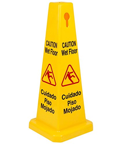 5 Pack Of 36 Caution Wet Floor Safety Cone Bilingual
